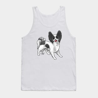 Dog - Papillon - Black and White Tank Top